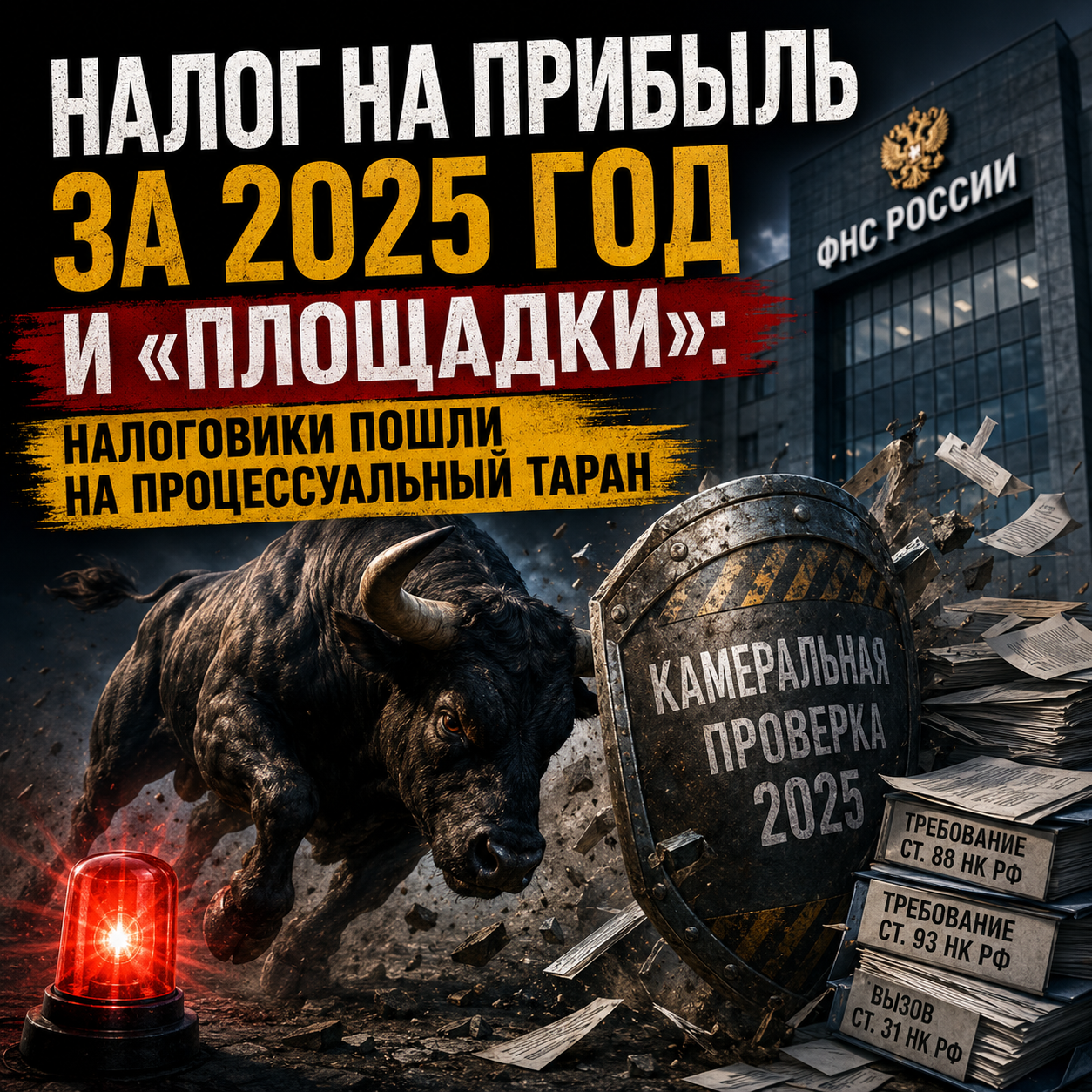 Налог на прибыль за 2025 год и «площадки»: налоговики пошли на процессуальный таран